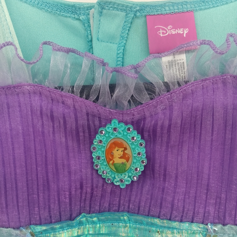 Disney The Little Mermaid Ariel Costume Dress Halloween Girls Size Small (4-6) - Picture 3 of 10